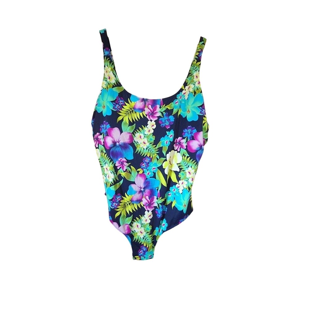 Swim 365 Swimsuit Womens 32W Plus Multicolor Floral One Piece Lined Stretch